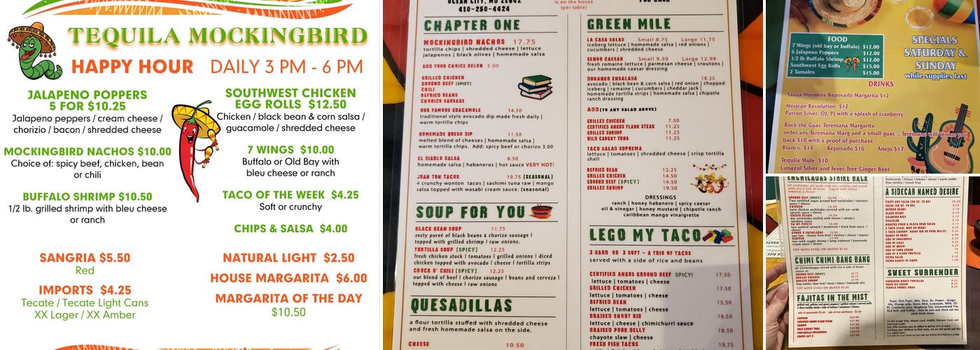 Tequila Mockingbird Menu