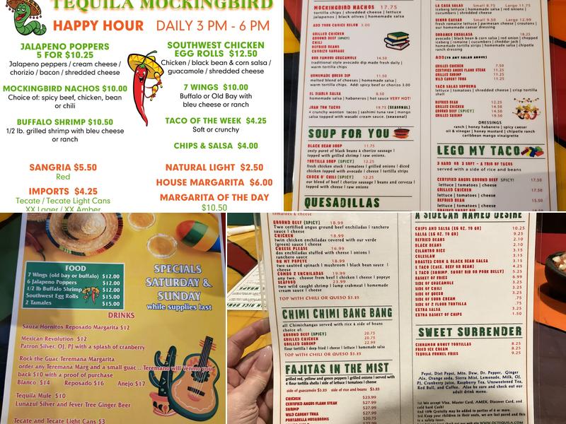 Tequila Mockingbird Menu