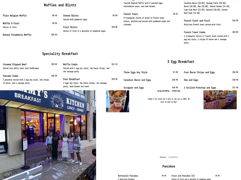 Sammy's Kitchen Menu