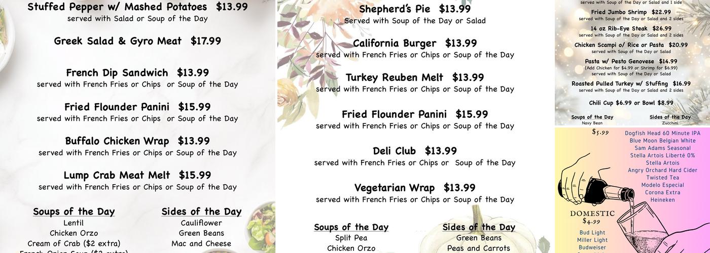 Bethany Diner Menu