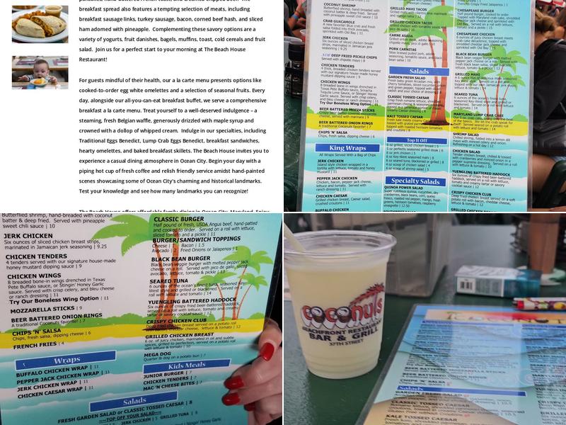 Coconuts Beach Bar & Grill Menu