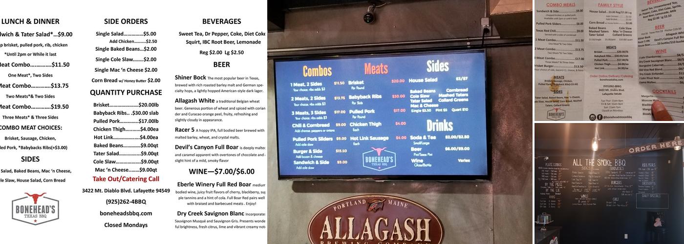 Bonehead's Texas BBQ Menu