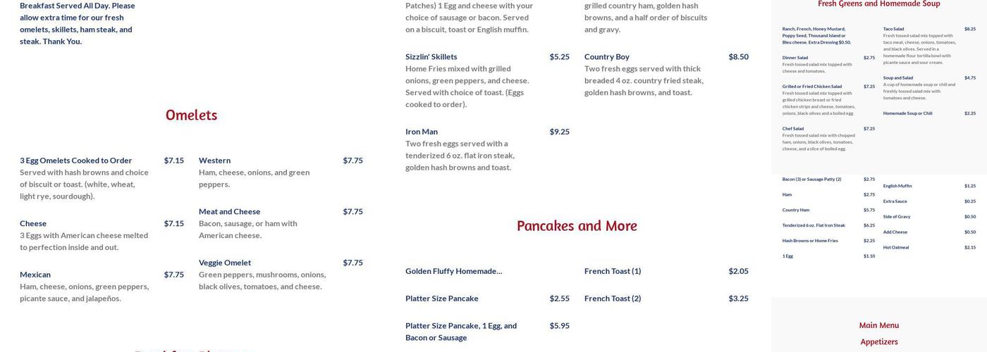 Scooter's Menu