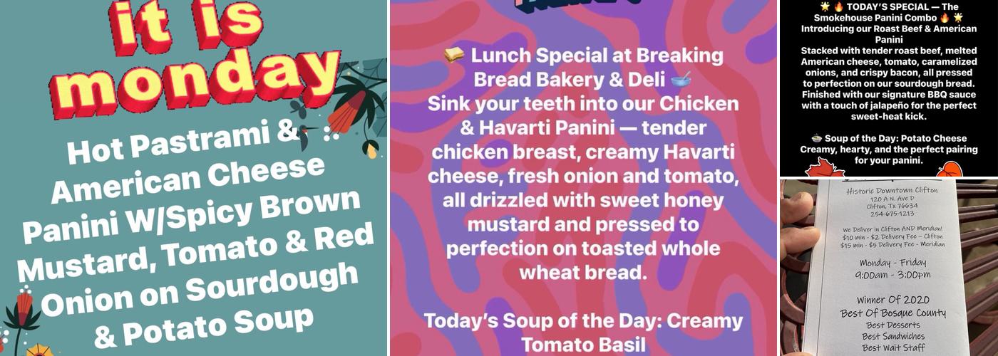 Breaking Bread Bakery and Deli Menu