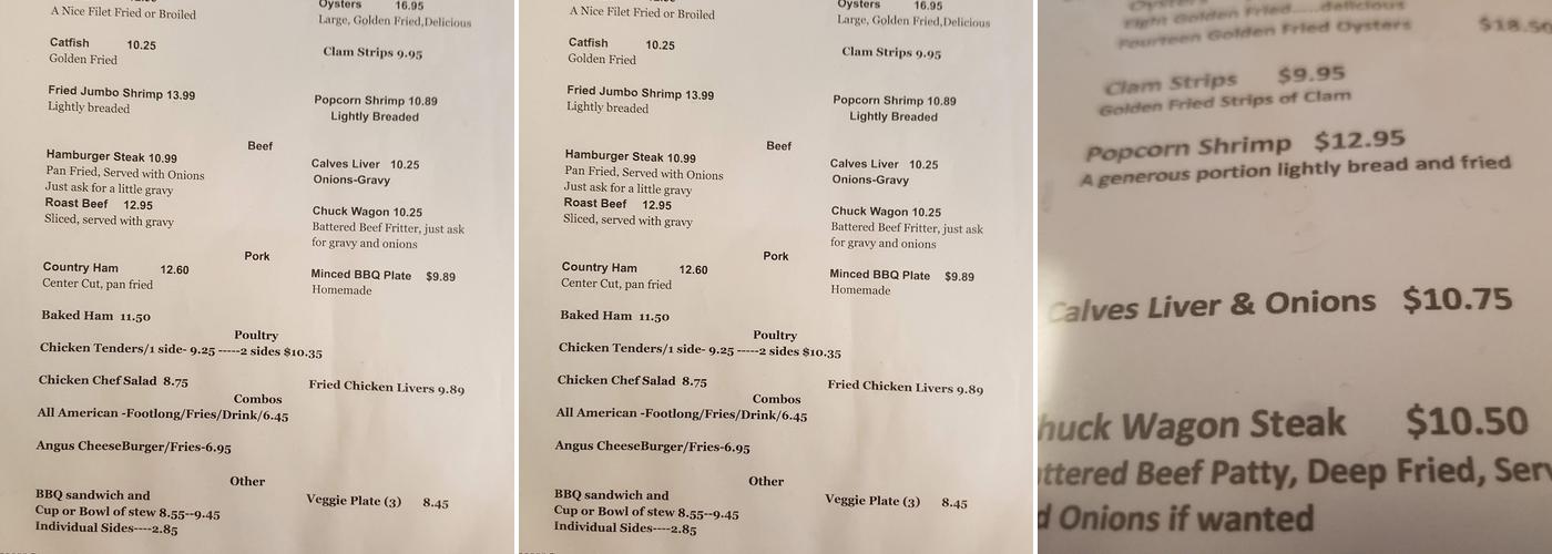 Mildred's Meals Menu