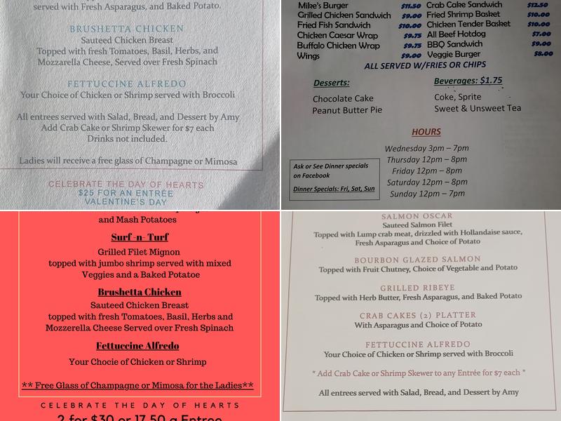 The Landing Grill Menu