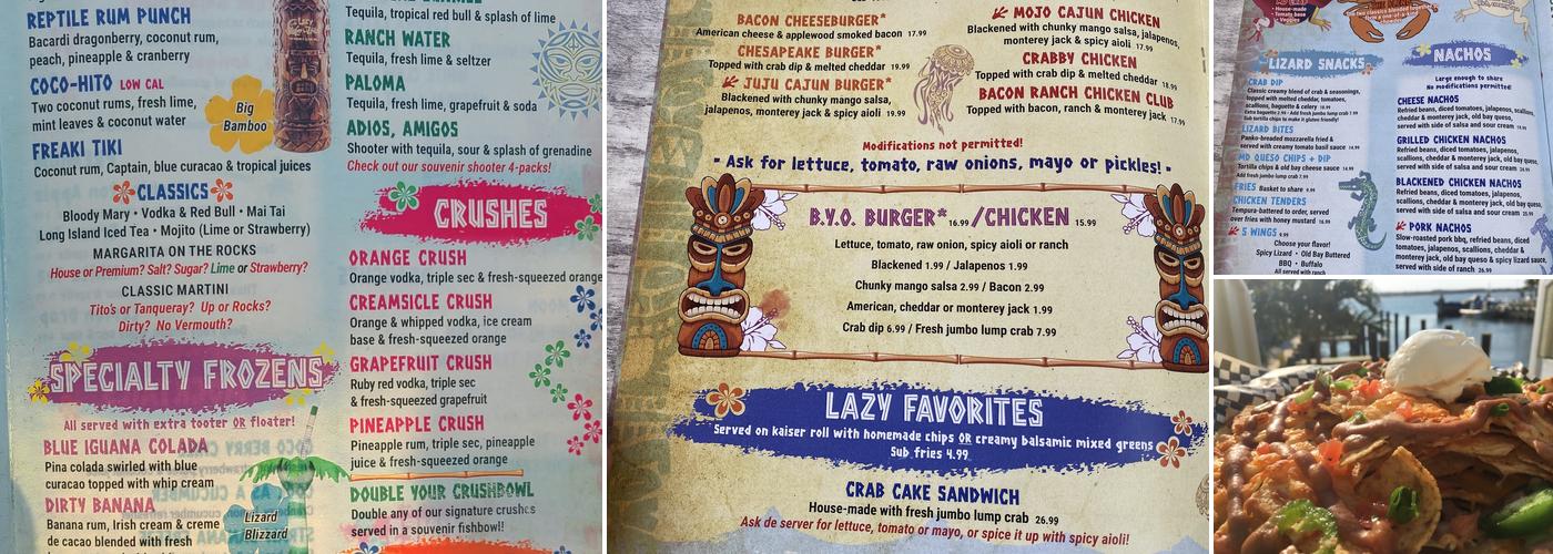 de Lazy Lizard Menu