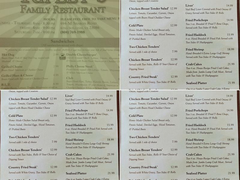 Ripley’s Family Restaurant Menu