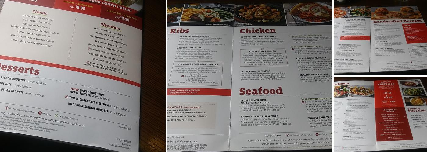 Applebee's Grill + Bar Menu