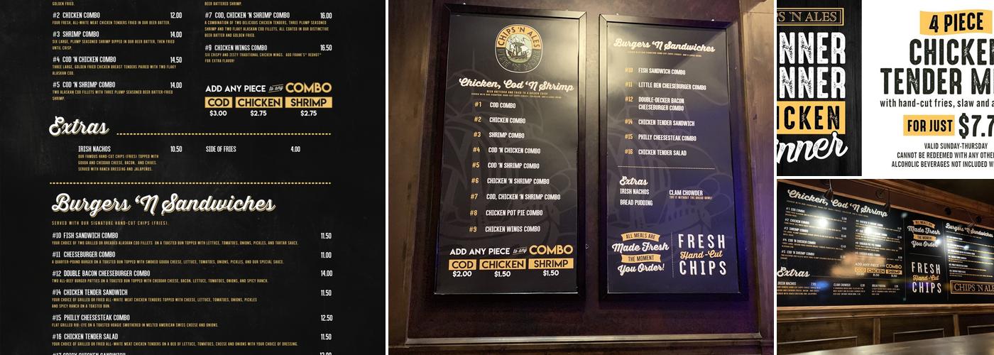 Chips 'N Ales Menu