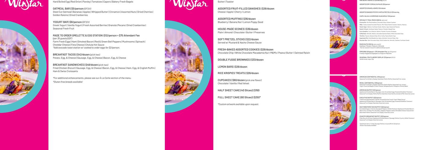 Gran Via Buffet Menu