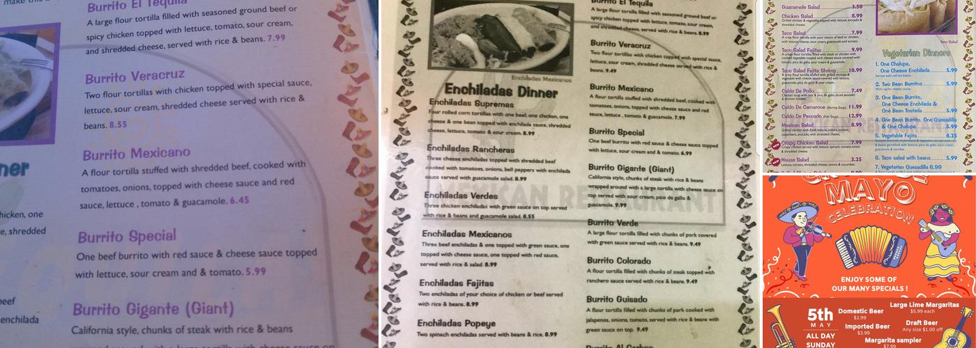 El Tequila Menu