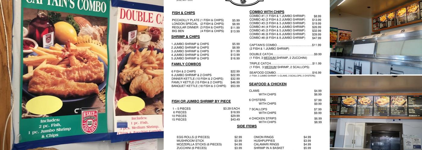 H Salt Fish & Chips Menu