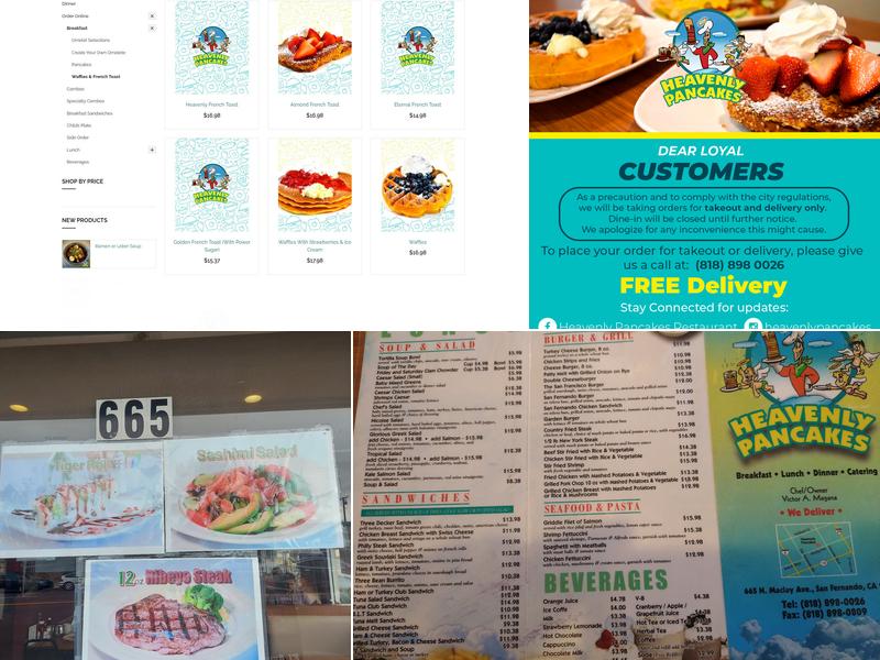 Heavenly Pancakes Menu