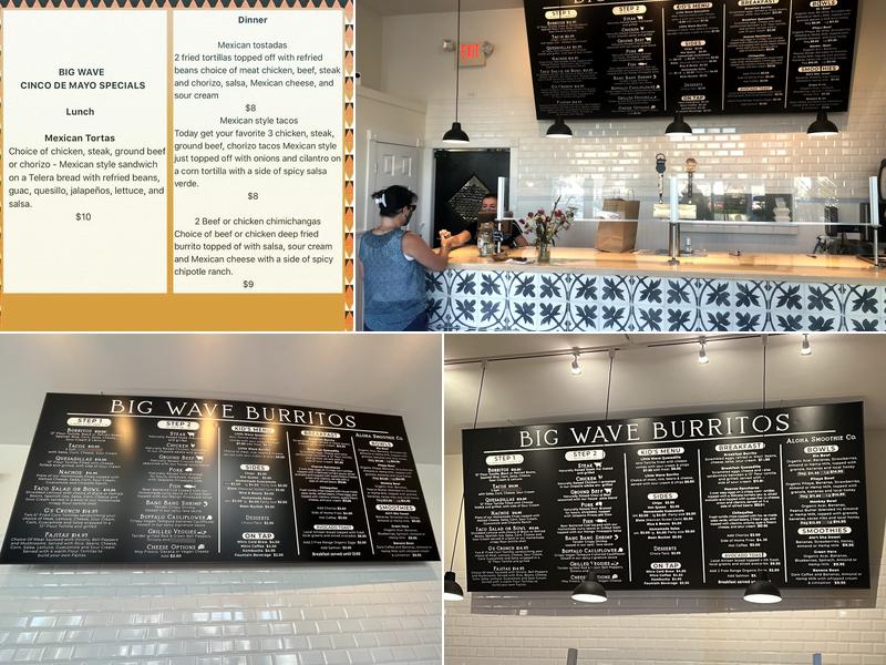 Big Wave Burritos Menu