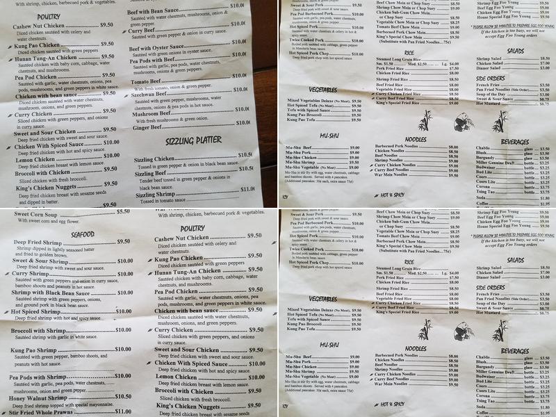King's Chinese Cuisine Menu