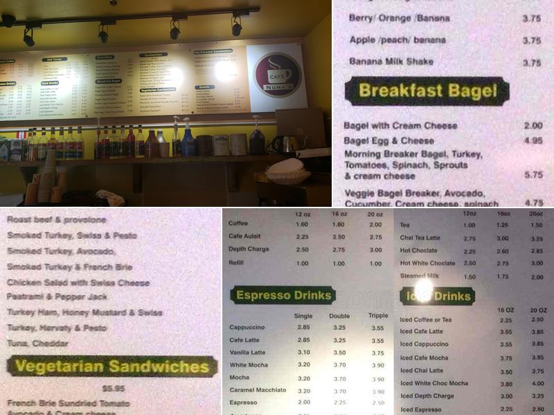 Nuha's Cafe Menu