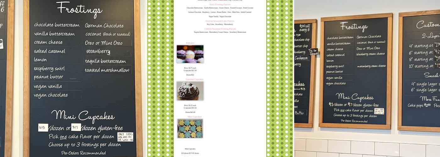 Ida's Cupcake Cafe, Redmond Menu