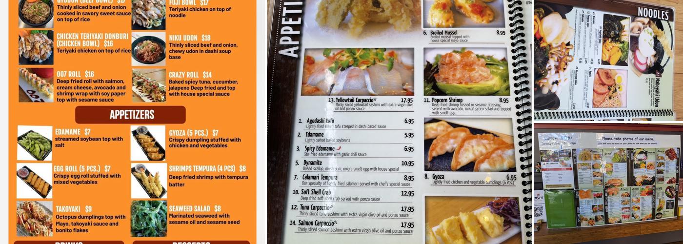 Oishi Menu