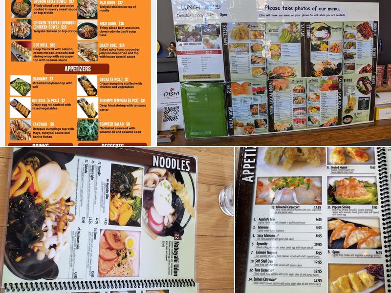 Oishi Menu