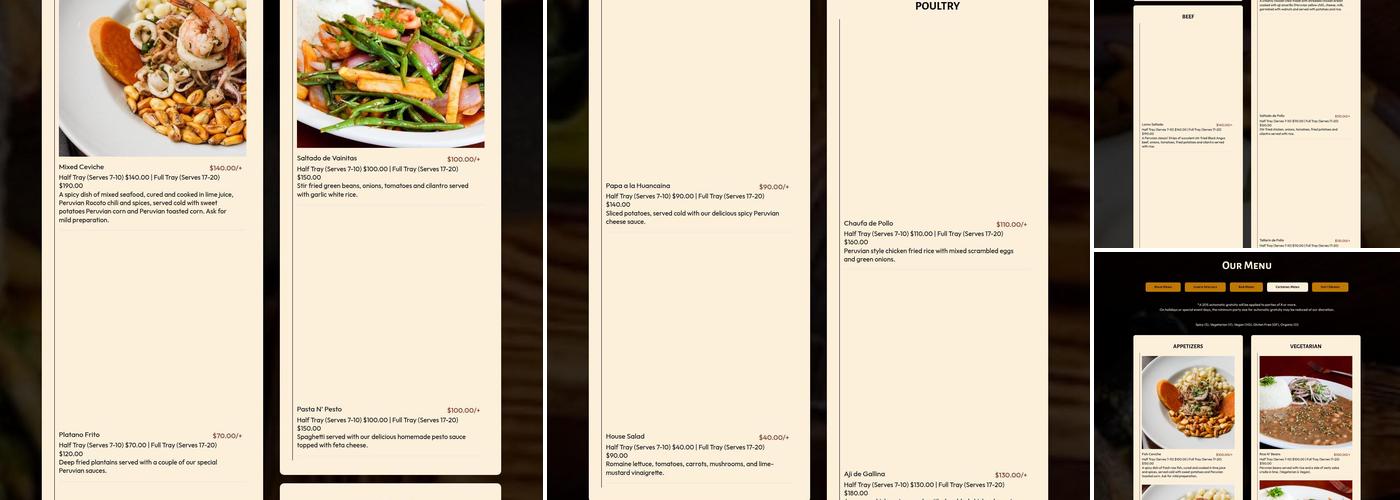 El Mono | Fresh Flavors of Peru Menu