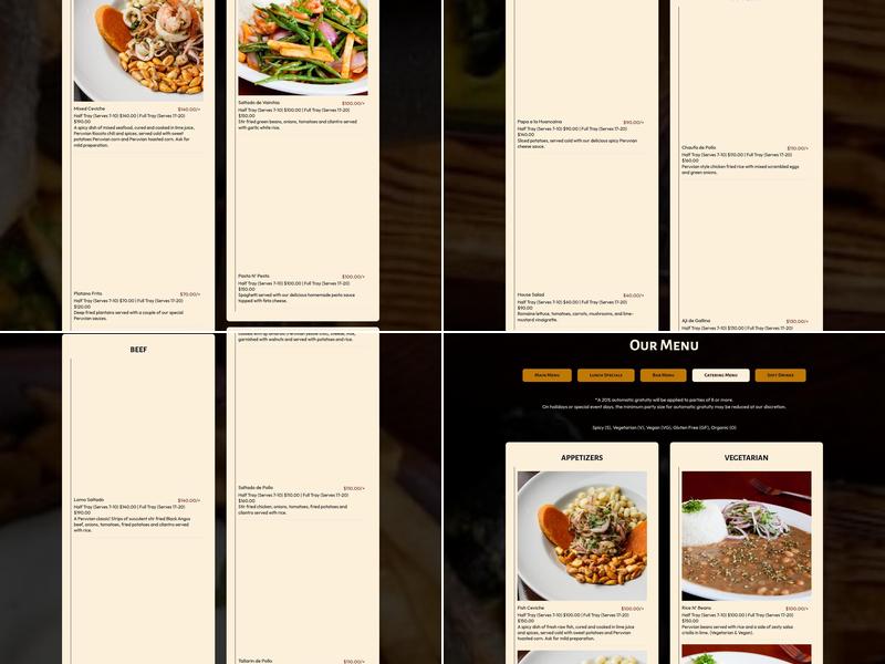 El Mono | Fresh Flavors of Peru Menu