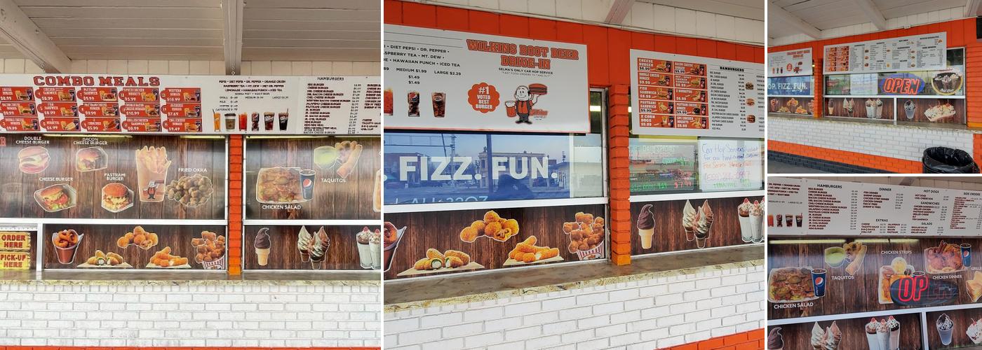 Wilkin's Drive-In Menu