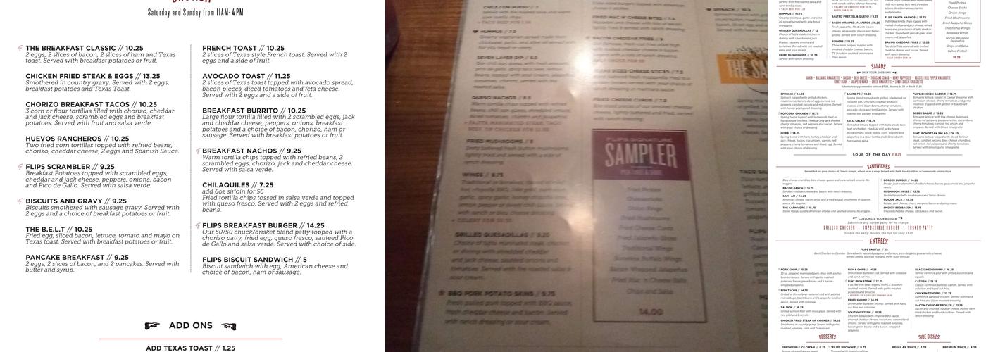 Flips Patio Grill Menu