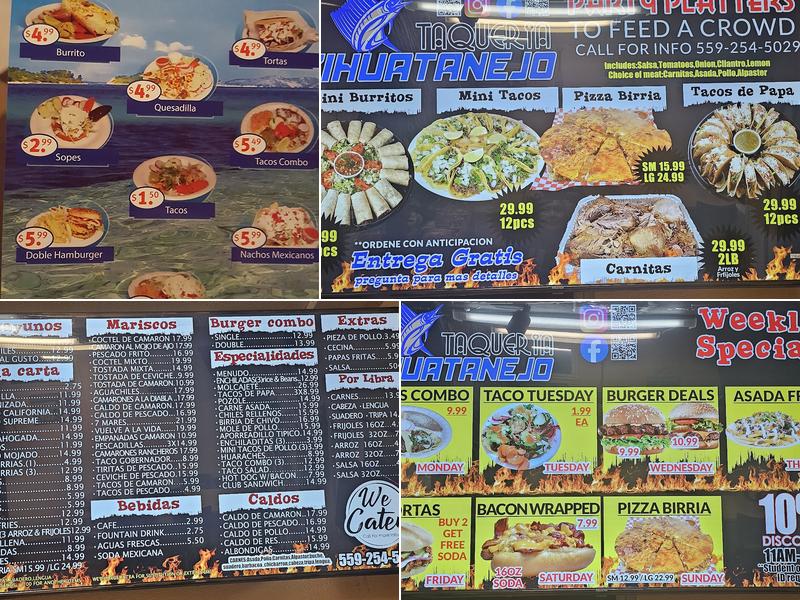 TAQUERIA ZIHUATANEJO Menu