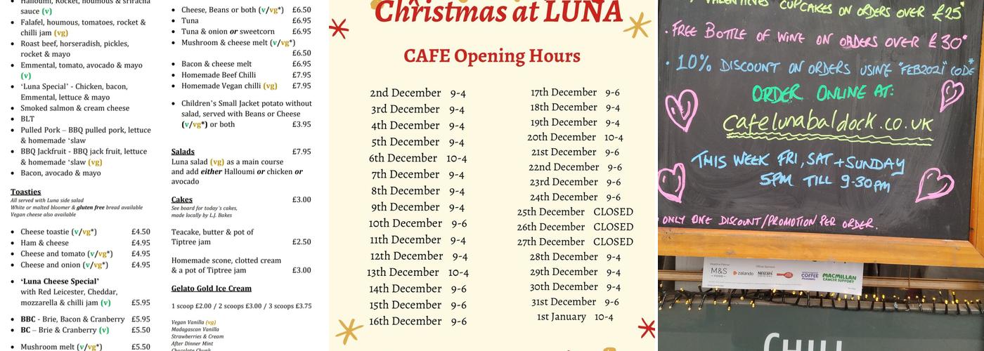 Cafe Luna Menu