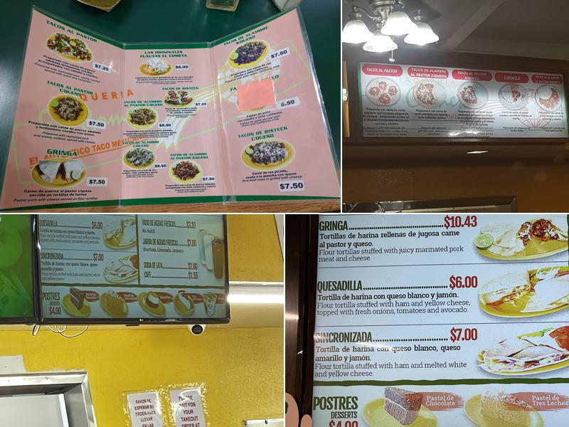 El Cometa Menu