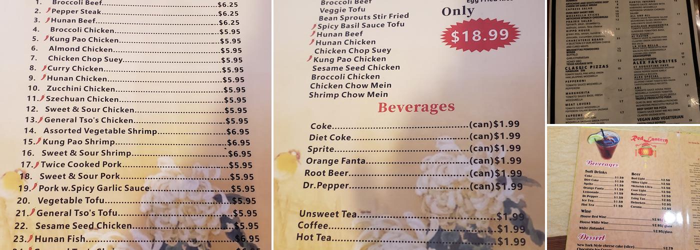 Red Lantern Menu