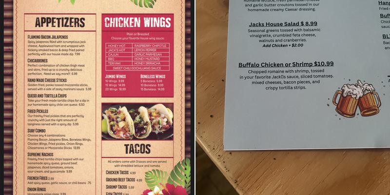 Coconuts Wing Cantina Menu
