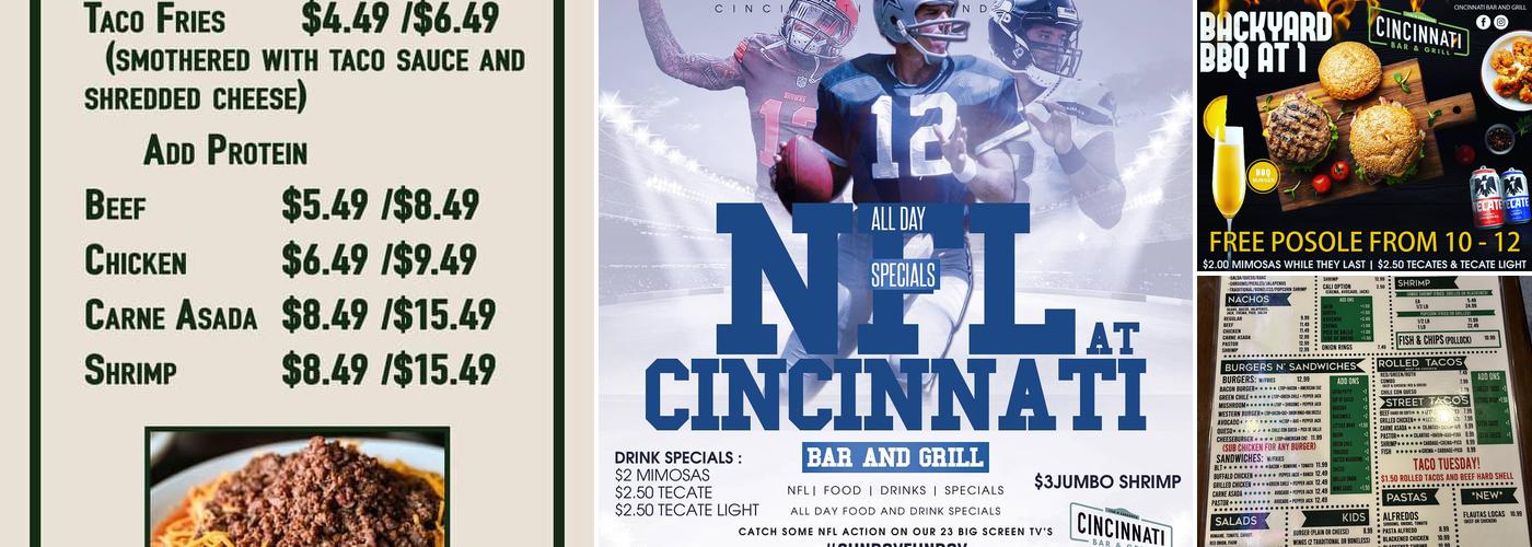 Cincinnati Bar & Grill Menu