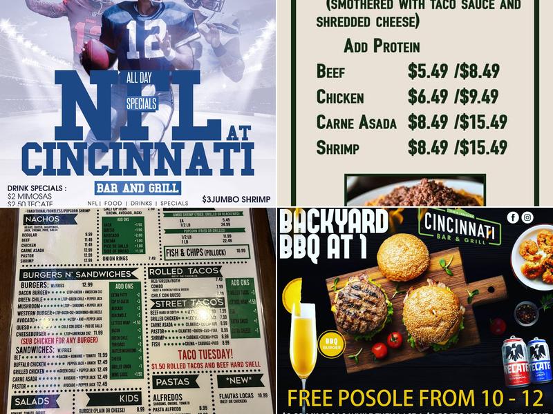Cincinnati Bar & Grill Menu