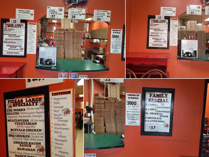 Pizza Pros Menu