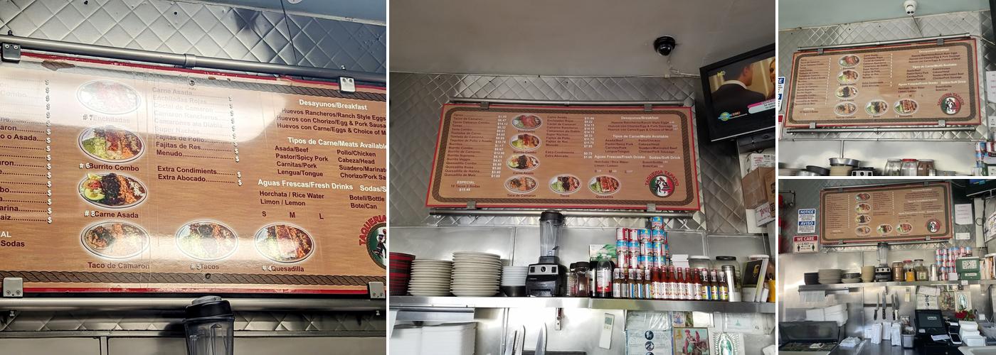 Taqueria El Tapatio Menu
