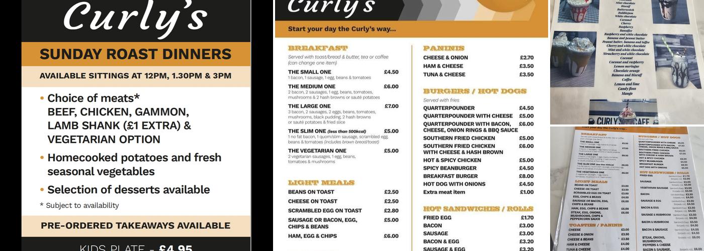 Curly’s cafe Menu