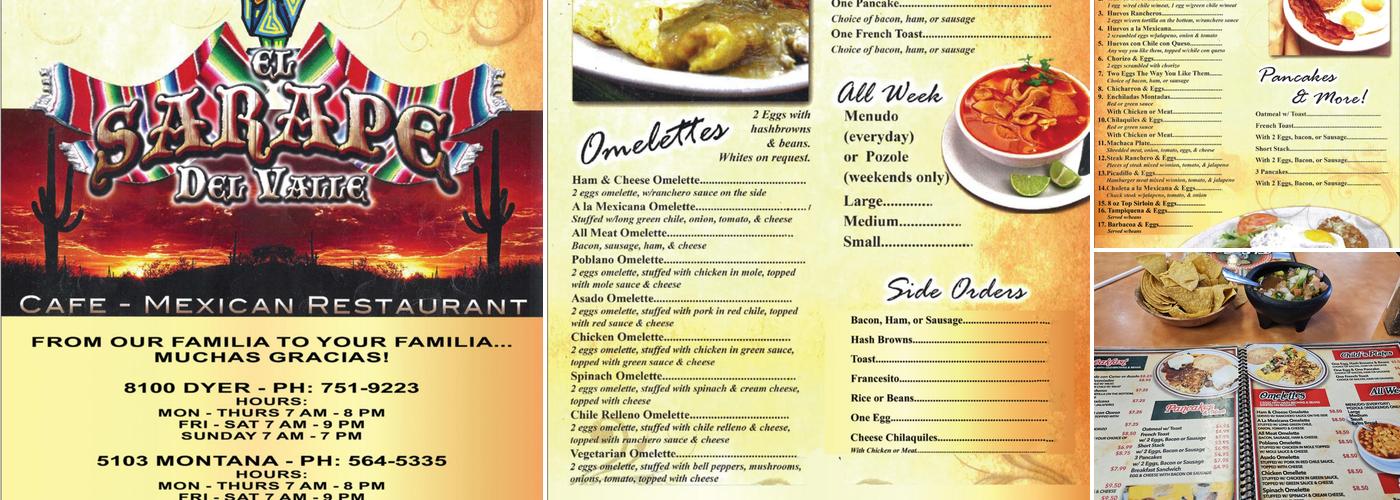 El Sarape Del Valle Menu