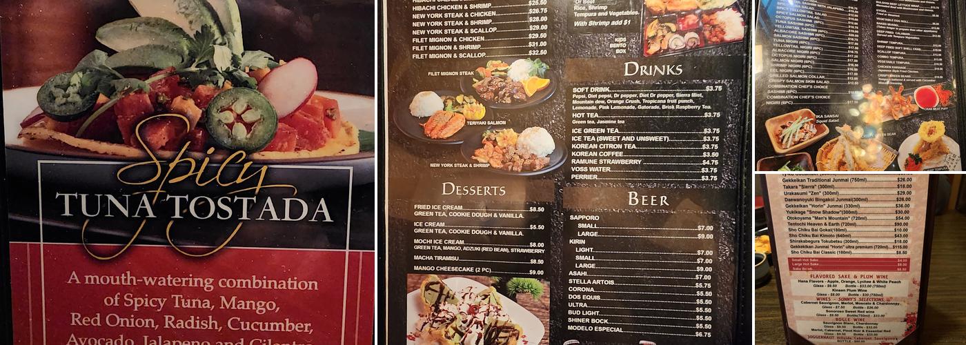 Sunny's Sushi, Steak, & Seafood House Menu
