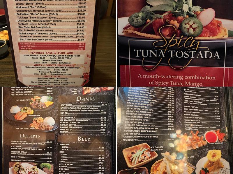 Sunny's Sushi, Steak, & Seafood House Menu