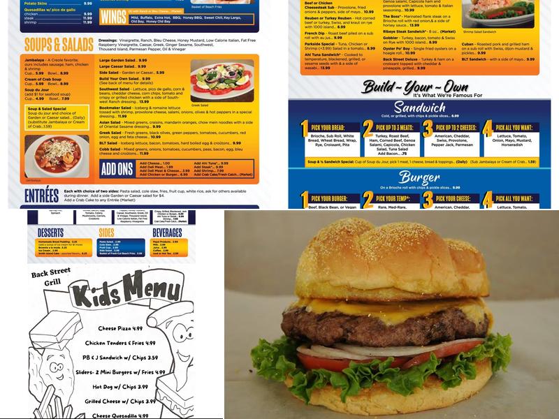 Back Street Grill Menu