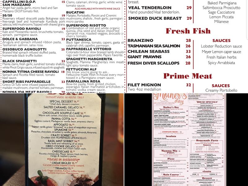 Salerno by Chef Pirozzi Menu