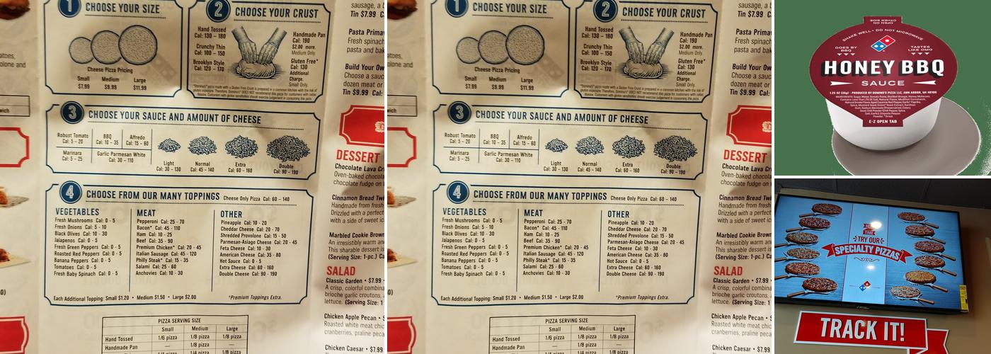 Domino's Pizza Menu
