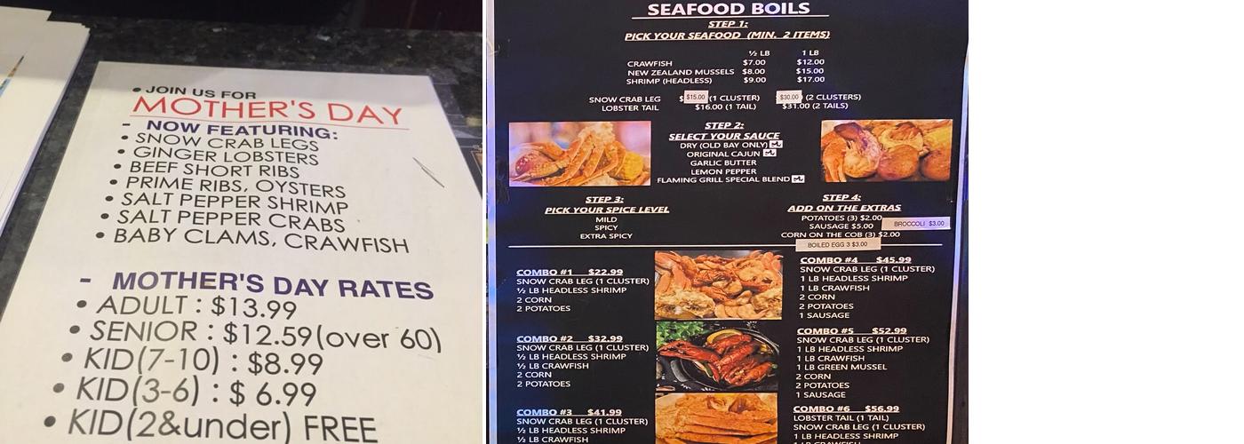 Flaming Grill & Buffet Menu