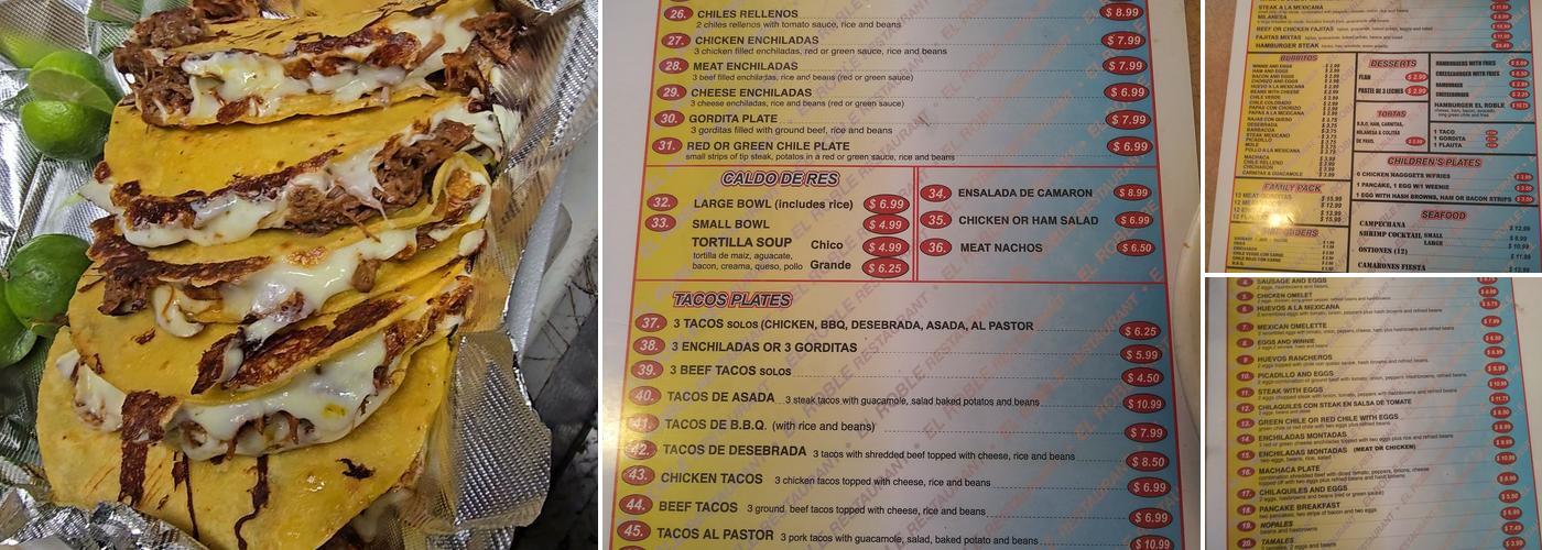 El Roble Menu