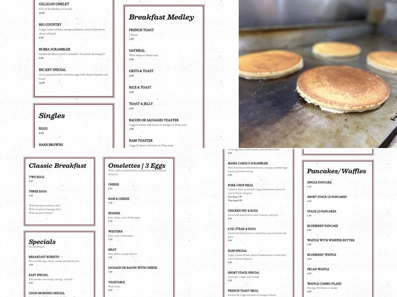 Mama Carol's Kitchen Menu