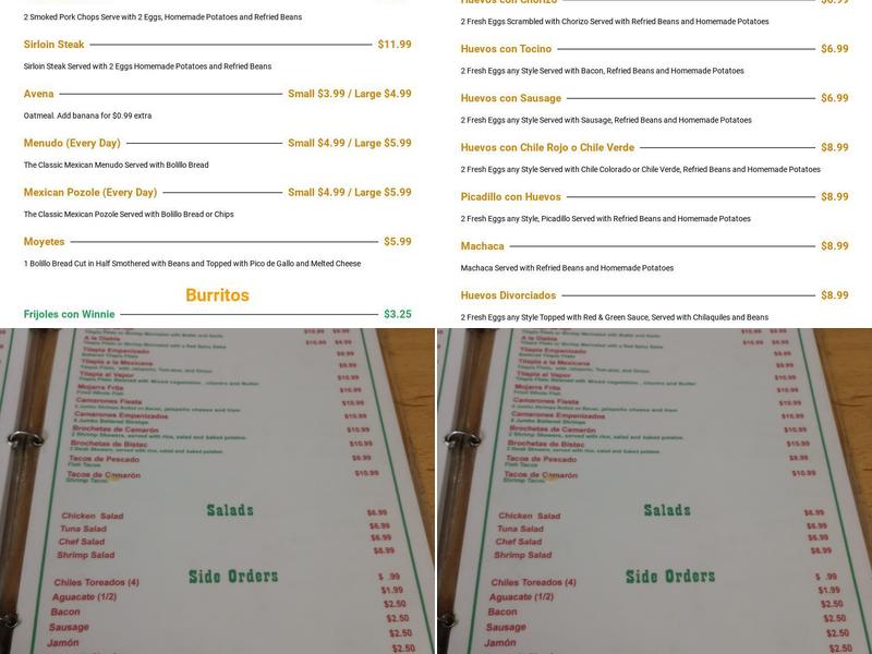Los Jarrones Menu