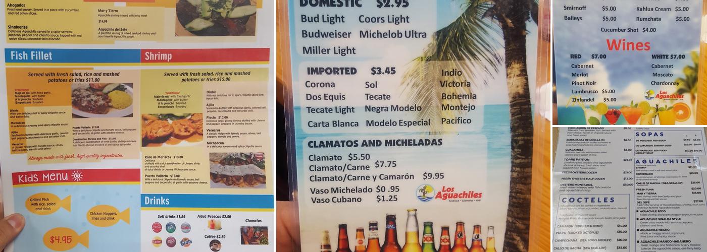 Los Aguachiles Menu