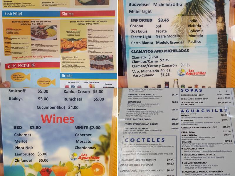 Los Aguachiles Menu